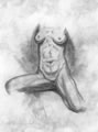 Michael Hensley Drawings, Female Form 12